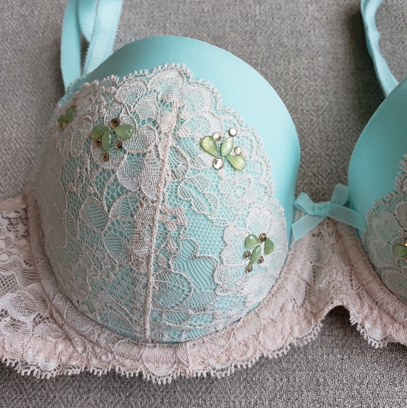 Victoria's Secret bra dream angels demi 34C blue & pink - Picture 2 of 7